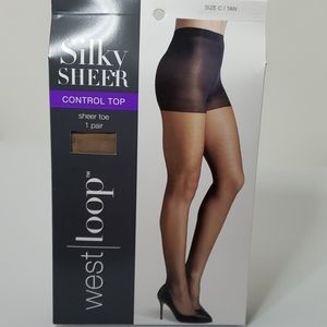 West Loop Silky Sheer Control Top Sheer Toe Tan C
